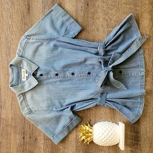 NWT! Madewell Chambray Denim Tie Waist Shirt